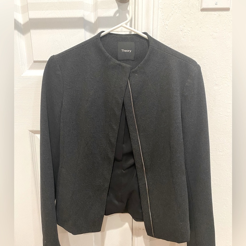 Gray theory modern blazer for a twist on a traditional suit